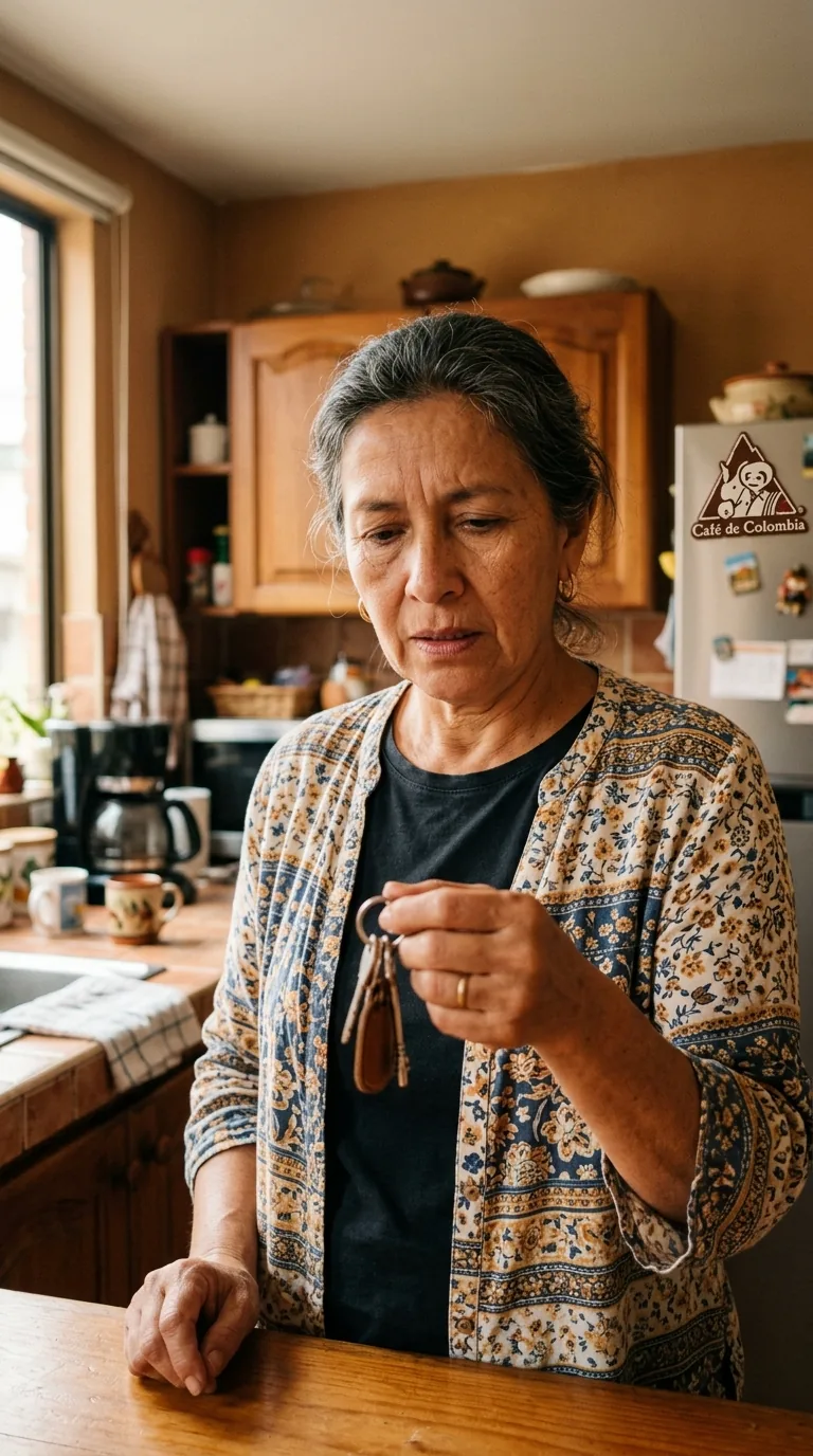 Mujer confundida en cocina